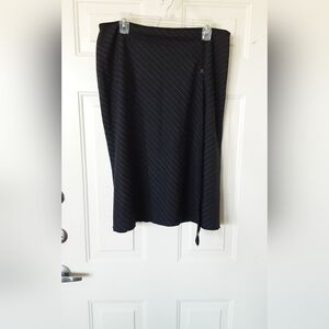 JJILL Pinstriped Navy Skirt 14